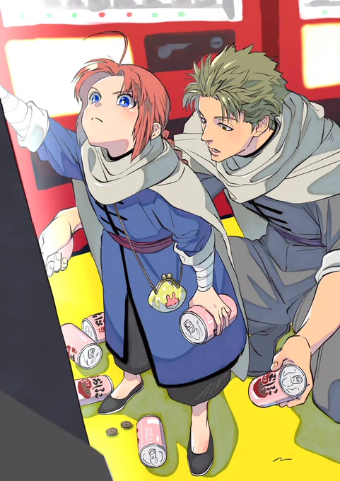 初めての自動販売機(おしるこ連打編)

#銀魂
#神威
#阿伏兎
#gintama 