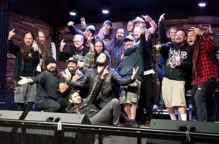 PISSINGRAZORS's tweet photo. #flashbackfriday ➡️ 2018
The Brothers in Blood Tour with SKINLAB "Official" & Shattered Sun ....& speaking of SS, we'd like to wish our brother Marcos Leal a Happy Birthday! #pissingrazors #skinlab #shatteredsun #brothers #brothersinbloodtour #ontheroad @skinlab @Shatteredsun https://t.co/9QzdB7C6JV
