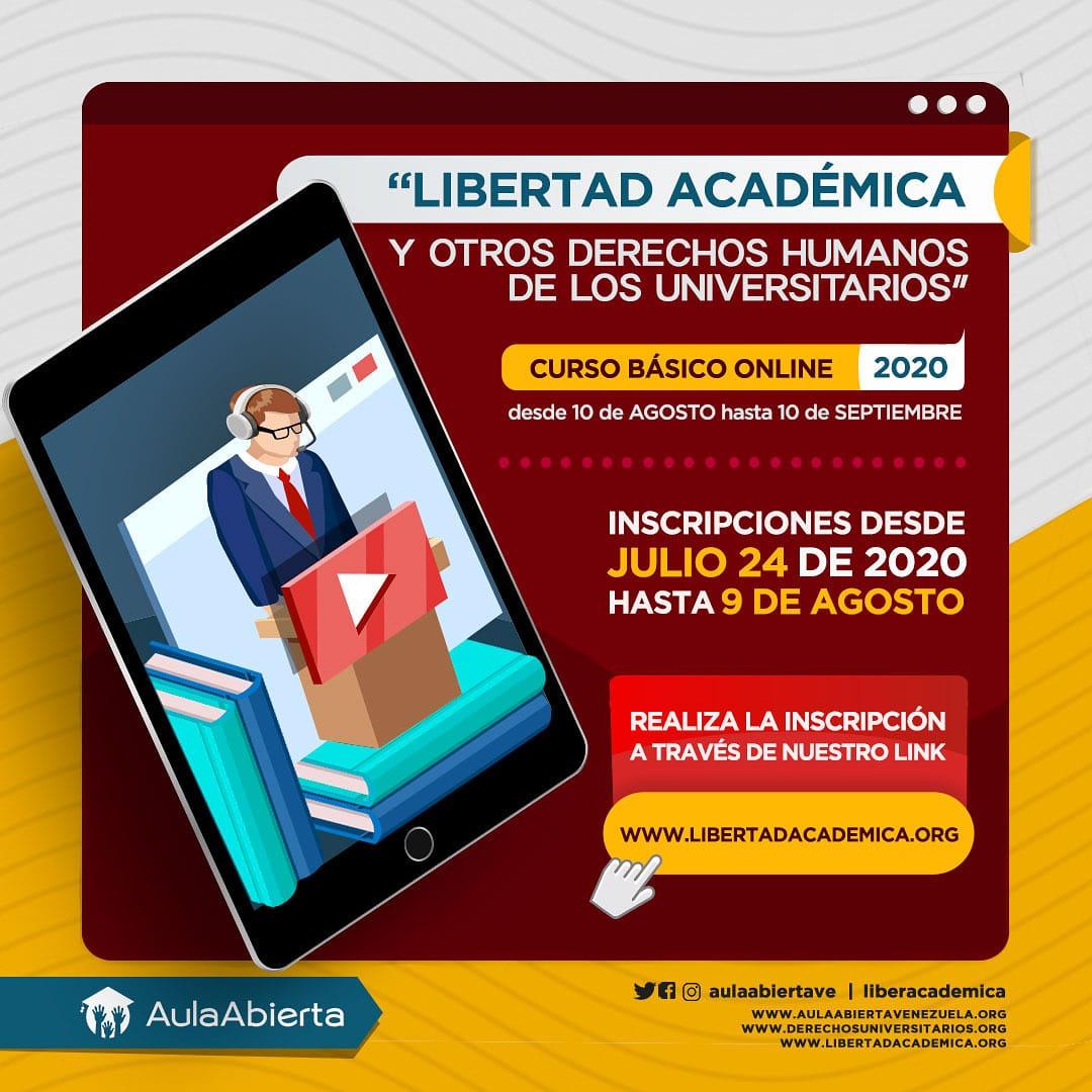 AulaAbiertaLA's tweet photo. Estar en casa es ideal para ampliar conocimientos.

Aula Abierta te invita a participar en el curso básico online "Libertad Académica y otros Derechos Humanos de los Universitarios".

Inscripciones a partir de hoy en https://t.co/jBYpAxjCxA

#DerechosUniversitarios https://t.co/eldgLXWMGi