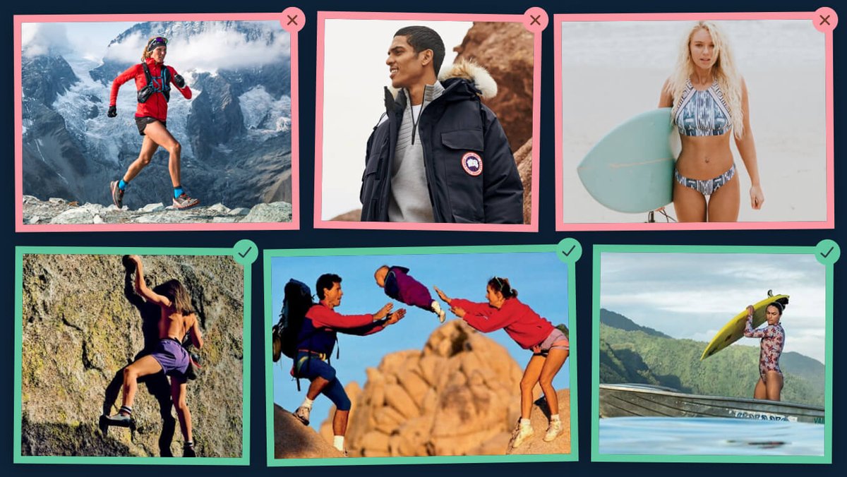 4/ Most outdoor brands hire models and go on fake hikes. Patagonia's asks customers to send in real photos.“A real surfer showing a little skin is a lot sexier than a half-dressed, anonymous model” — Yvon Chouinard, Founder of Patagonia