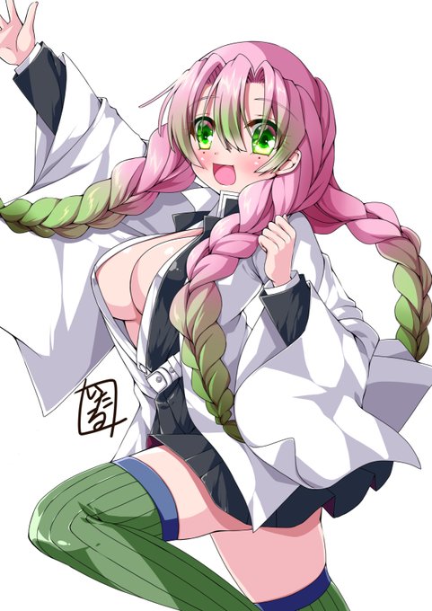 ⚡️樋上いたる⚡️FANBOXやってますー！さんがTwitterに投稿した甘露寺蜜璃(鬼滅の刃)のイラスト。