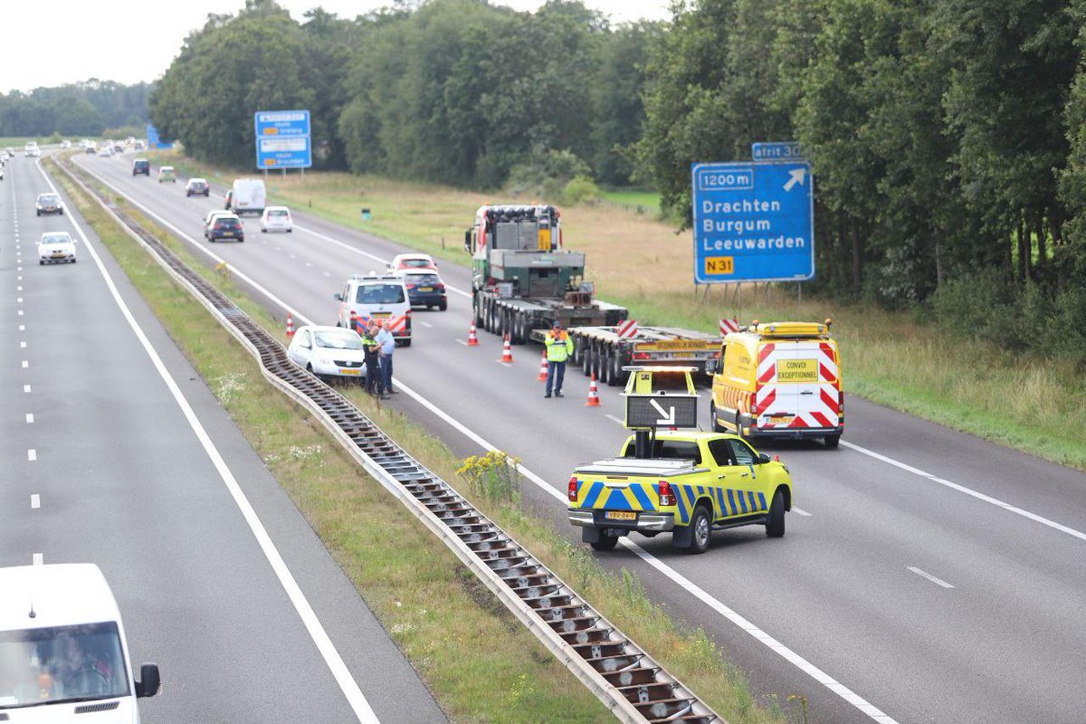 Forse vertraging door verkeersongeval in avondspits op A7 - #Friesland -..