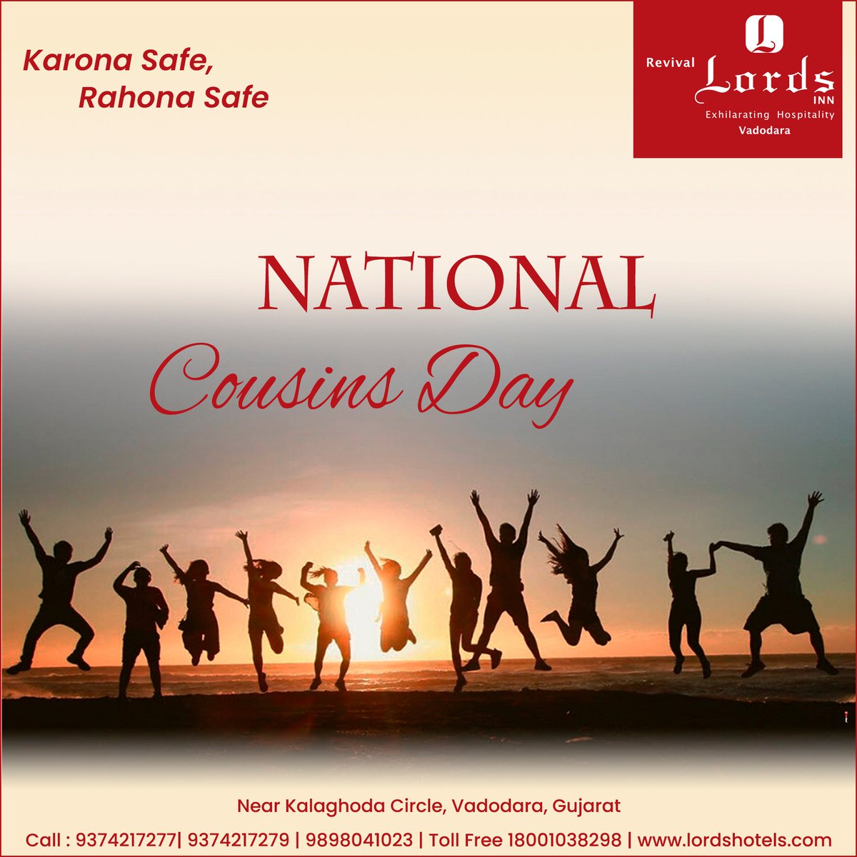 revivallordsho1's tweet photo. Happy Cousins's Day !!
Cousins are connected heart to heart, distance and time can never break them apart.
#HappyCousinsDay #revivallordsinnvadodara #Karona_safe #rahona_safe #lordshotelsnresort #LordsHotels #TrueValueHotels #yokemate #yokematehardik #mryokemate #tapaspandya https://t.co/NOlo0tQrMO
