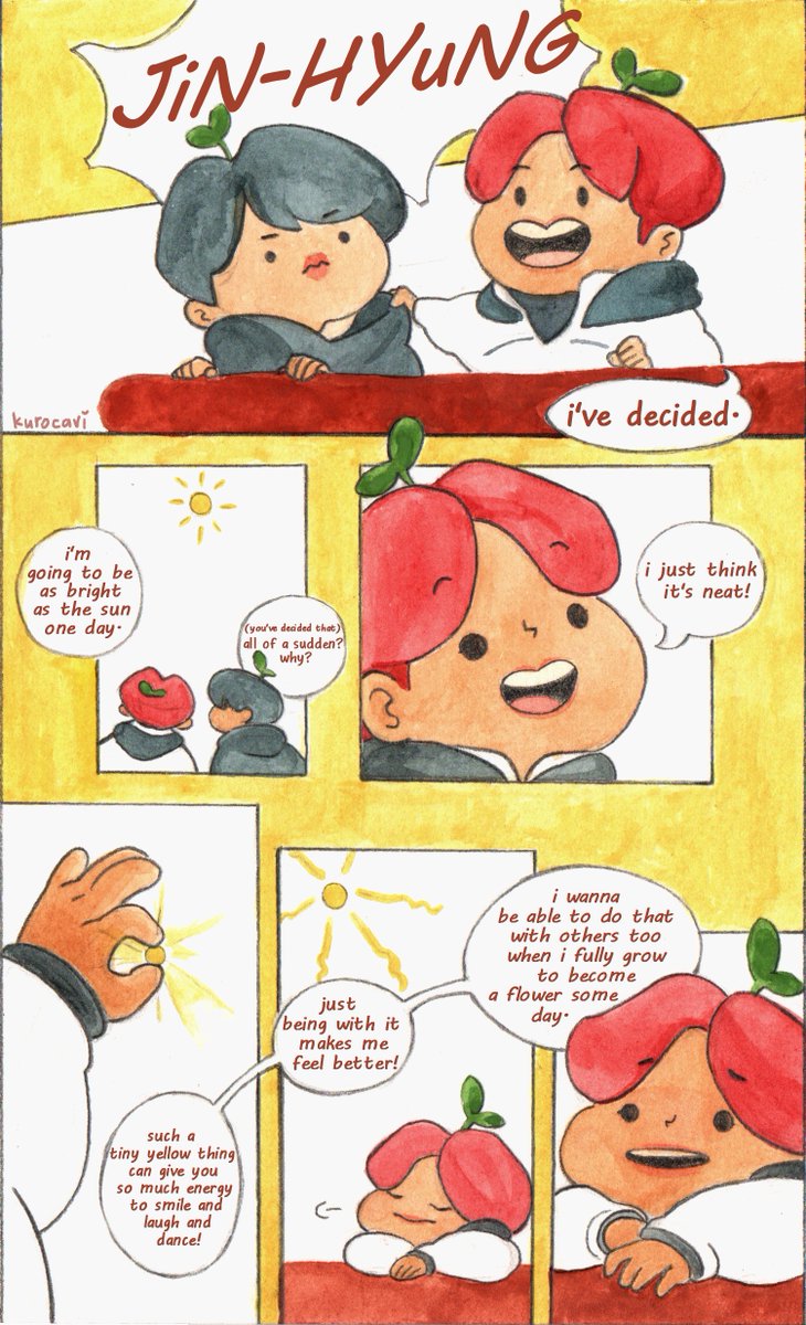 a conversa-sun between 2 sprouts. #jin #jhope 