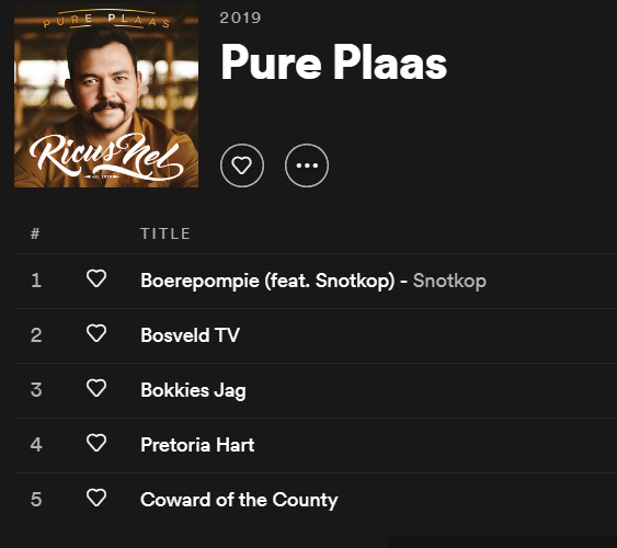 SelectMusiek's tweet photo. Luister @RicusNel1ย se album #PurePlaas nou op @Spotifyย ๐
https://t.co/NbzI98Jnvf https://t.co/oGkG0aTHfI