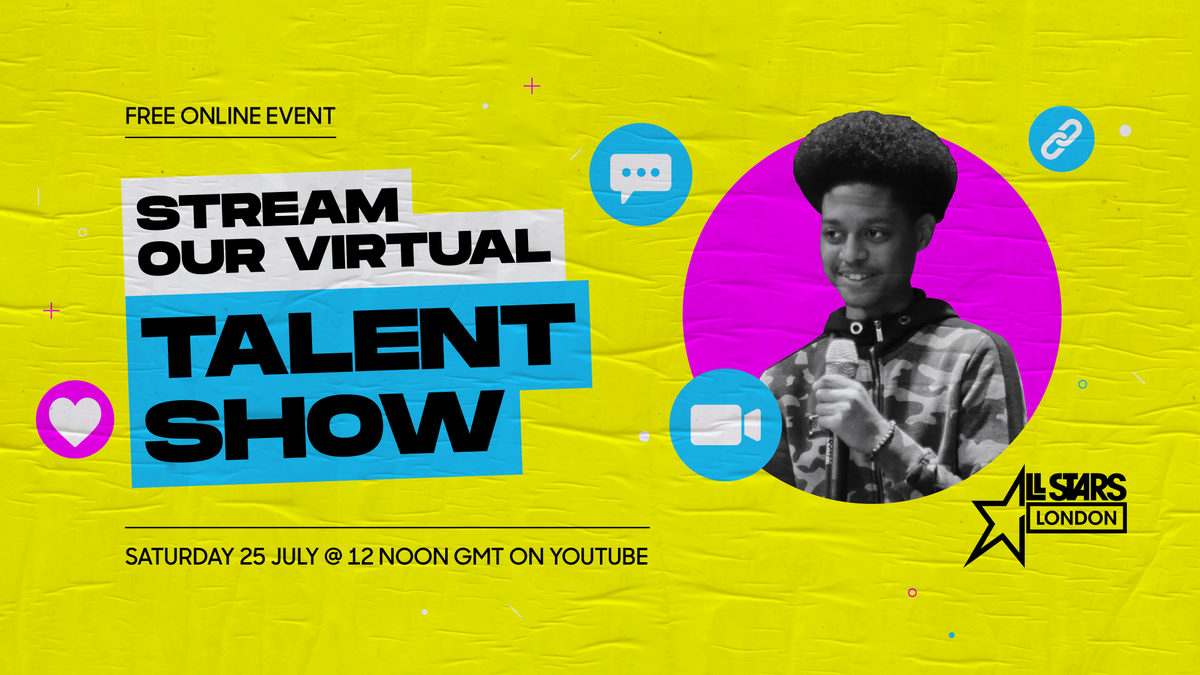AllStarsLDN's tweet photo. We are counting down to the All Stars #London Virtual Talent Show - Streaming LIVE tomorrow from 12 noon GMT via Facebook: https://t.co/x052d1nQPH and YouTube: https://t.co/NJ5bgS4fgp  Please support our talented #Kids by tuning in. Thank you. #TalentedLeadersInLockdown https://t.co/weve3LQfFu