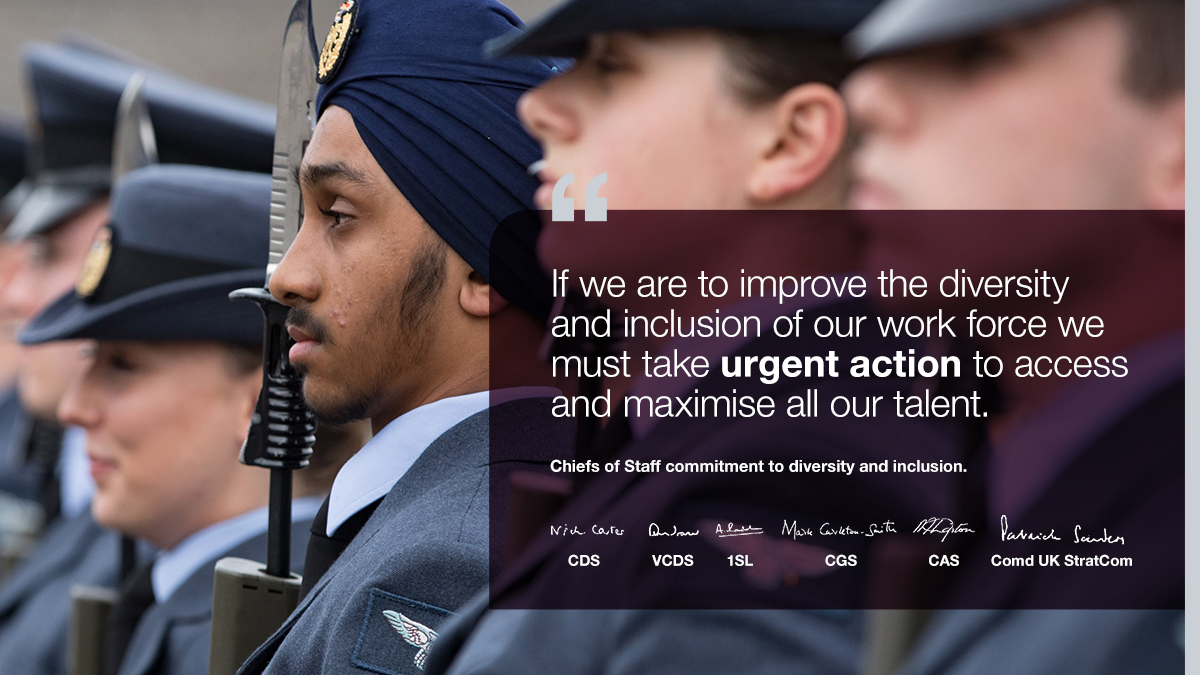 Chiefs of Staff across defence have written a letter setting out their collective commitment to improve diversity and inclusion. Read the full letter here: ow.ly/L5vJ50AH3kg