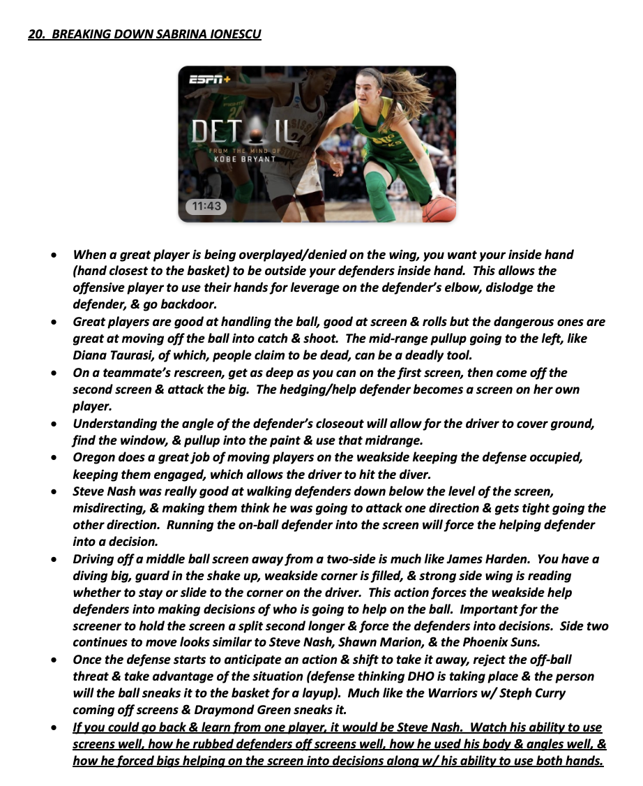 AHSHoops's tweet photo. Today's #DailyDetail features former @OregonWBB & current @nyliberty PG @sabrina_i20 (The 2020 @WNBA season begins tomorrow!) Additional recommended study 🧠 would be former @dallasmavs @Suns @Lakers & @Hoophall PG @SteveNash
🌪️🏀 #15STRONG https://t.co/9wRqRRcgUQ