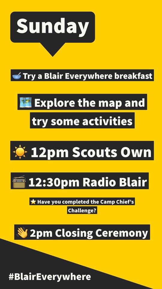 BAJamborette's tweet photo. Who is ready for #BlairEverywhere? It kicks off at 7PM tonight (BST) but we’ve started opening up some of the website for you already. 

Throughout the weekend you can explore different parts of the virtual camp map and complete activities.

It’s all at https://t.co/bU7IHUgBBL https://t.co/XUd1DFTmJK