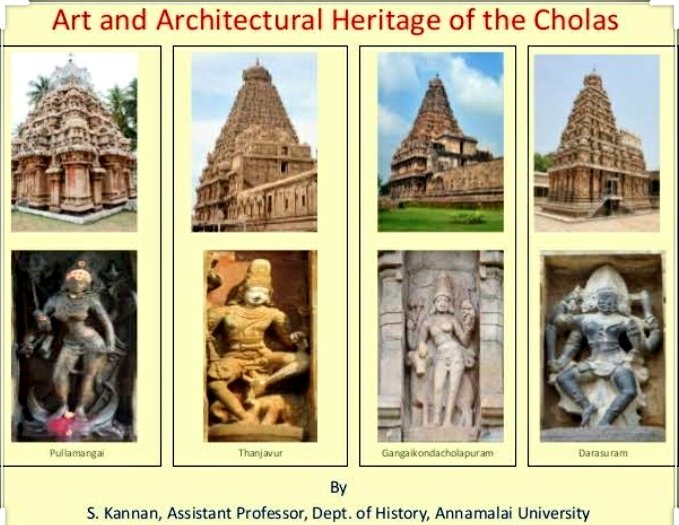  #Thread The temple architecture in the south reached its climax under the Cholas. The Dravida style of Temple architecture came into vogue which laid emphasis on the building of storey upon rabove the chief deity room (garbhagriha).