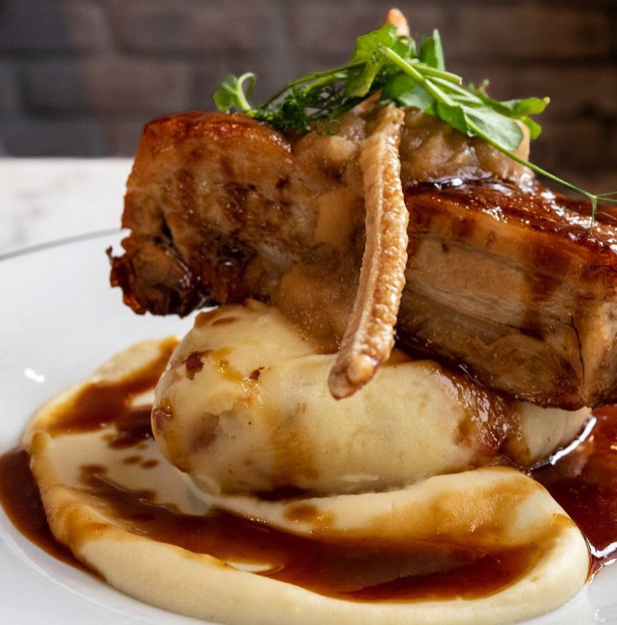 Are you dining with us this weekend?   We have lots of delicious options on our menu, especially the Slow Roasted Gloucester Old Spot Belly of Pork... 😋