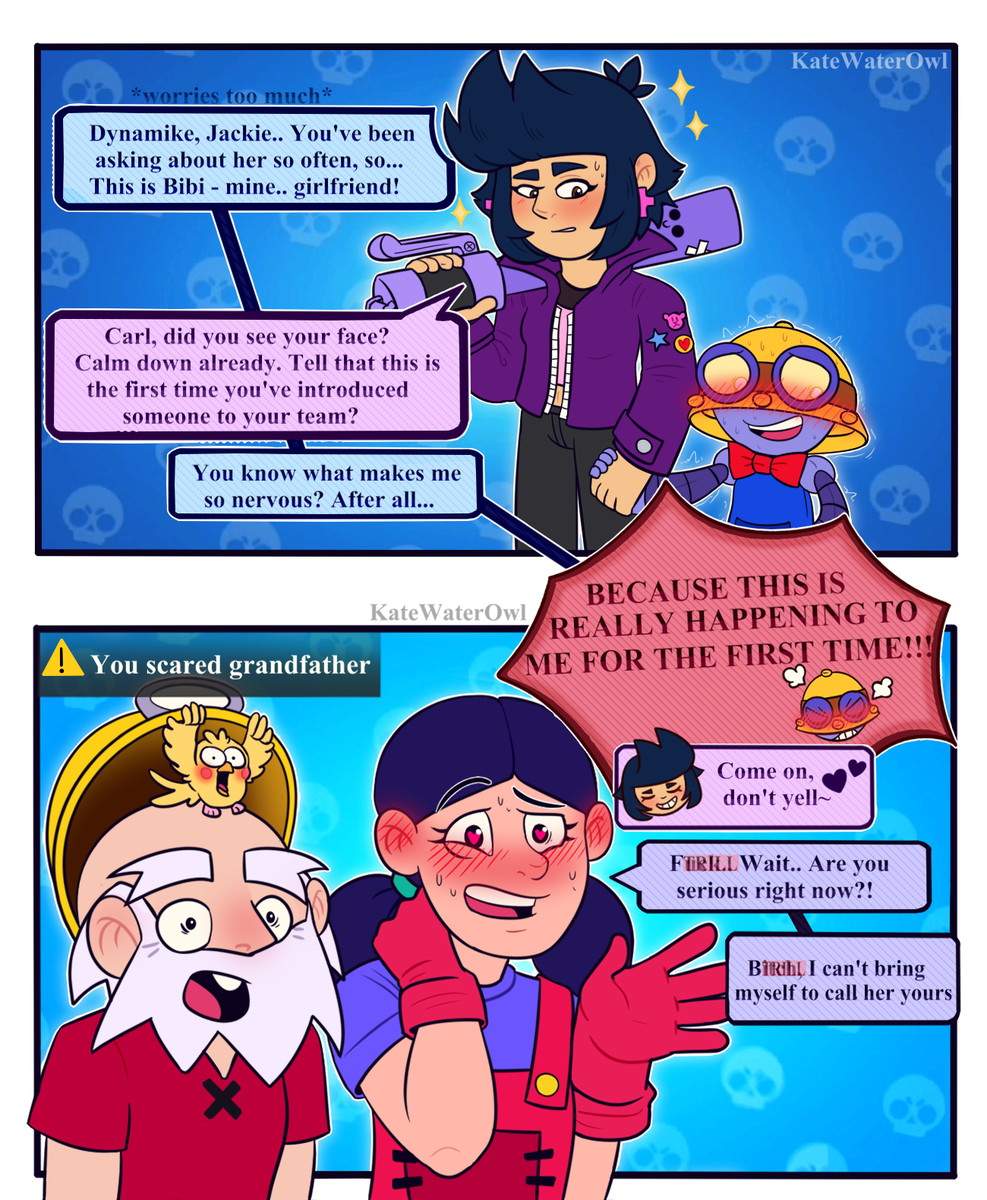 kdjfkdy's tweet photo. Представляют друг друга перед своими командами хехе 😤✨
#BrawlStars #BrawlStarsArt #CarlBibi https://t.co/Y8uoLlWHrT
