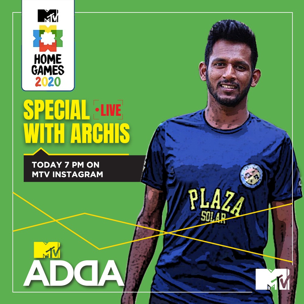 MTVIndia's tweet photo. #MTVHomeGames ki challenges - Chullu Bhar Paani Mein aur Chipkoo ke baare agar hai koi sawaal, toh poocho aaj Archis se! Watch him LIVE, tonight on #MTVAdda at 7 PM on @MTVIndia's Instagram. https://t.co/PzhoImUc2L