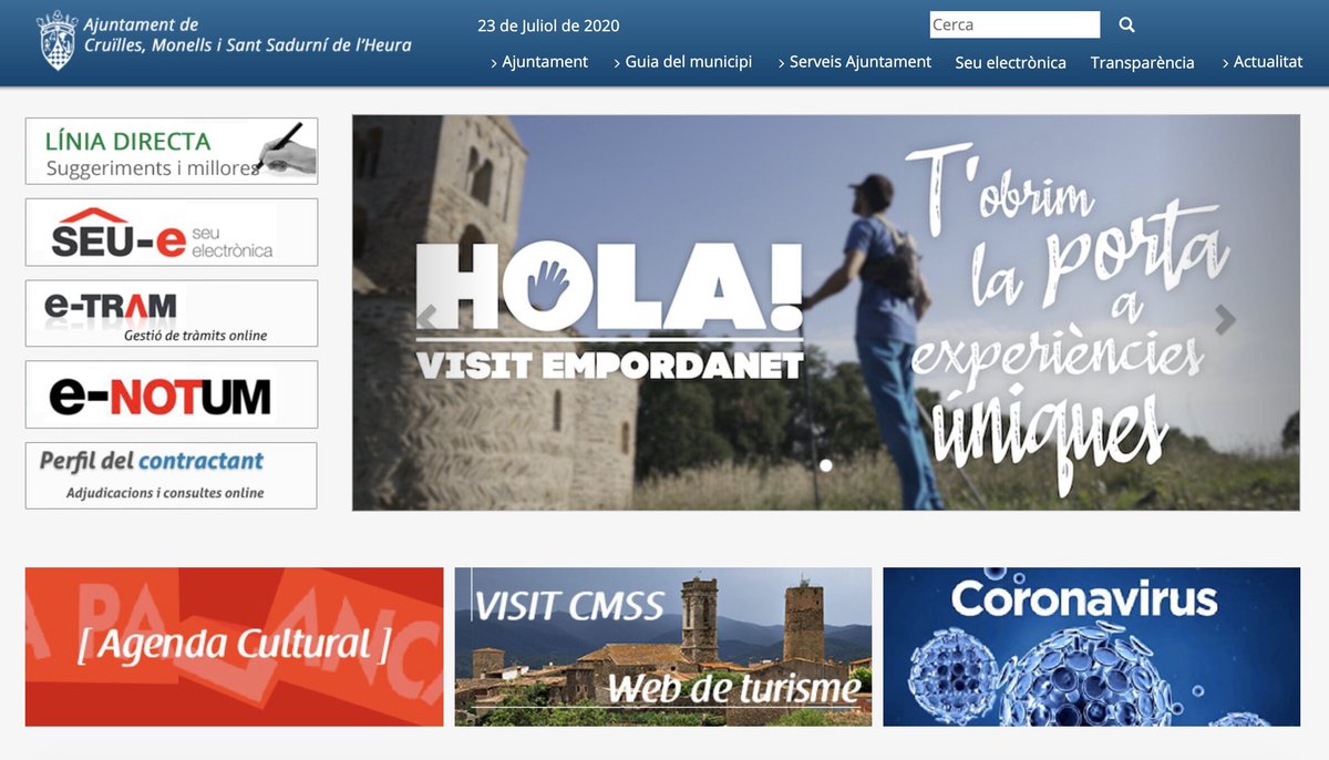 L'Ajuntament #CMSS #Cruïlles, #Monells i #SantSadurnídelHeura estrena nou web amb l’objectiu de millorar la comoditat pel que fa a la navegació, conservant i ampliant les seccions de consulta i optimitzant l’estructura i l’apartat visual. Ja es pot visitar:cmss.cat