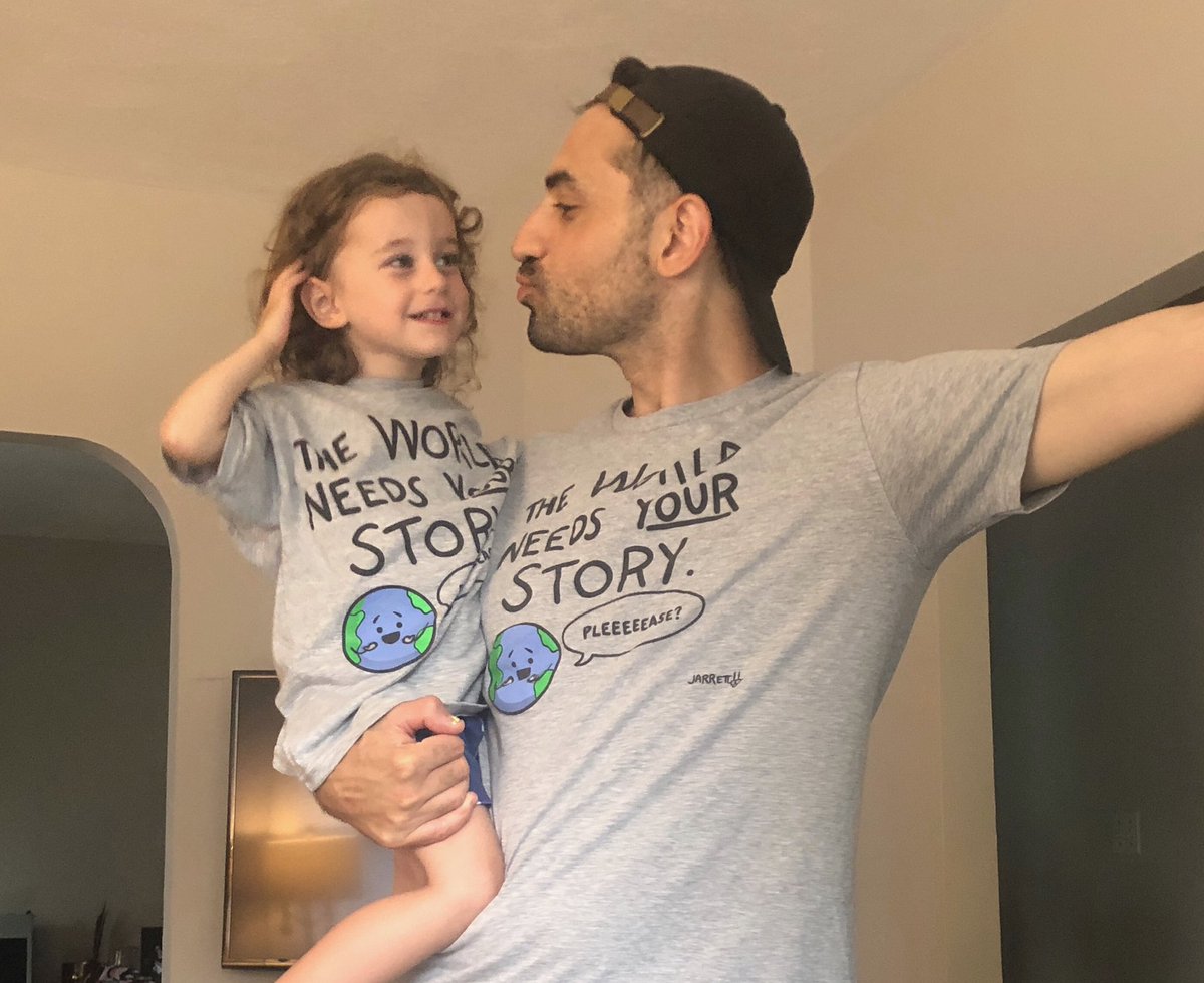 Jarrett_Lerner's tweet photo. Never did I think I’d one day be designing T-shirts. My first fundraiser was launched one year ago last week, and that design (the “Kids Need Books of All Kinds” one) has alone raised over $20,000 for various book-giving organizations. https://t.co/zgLjlN6YKD