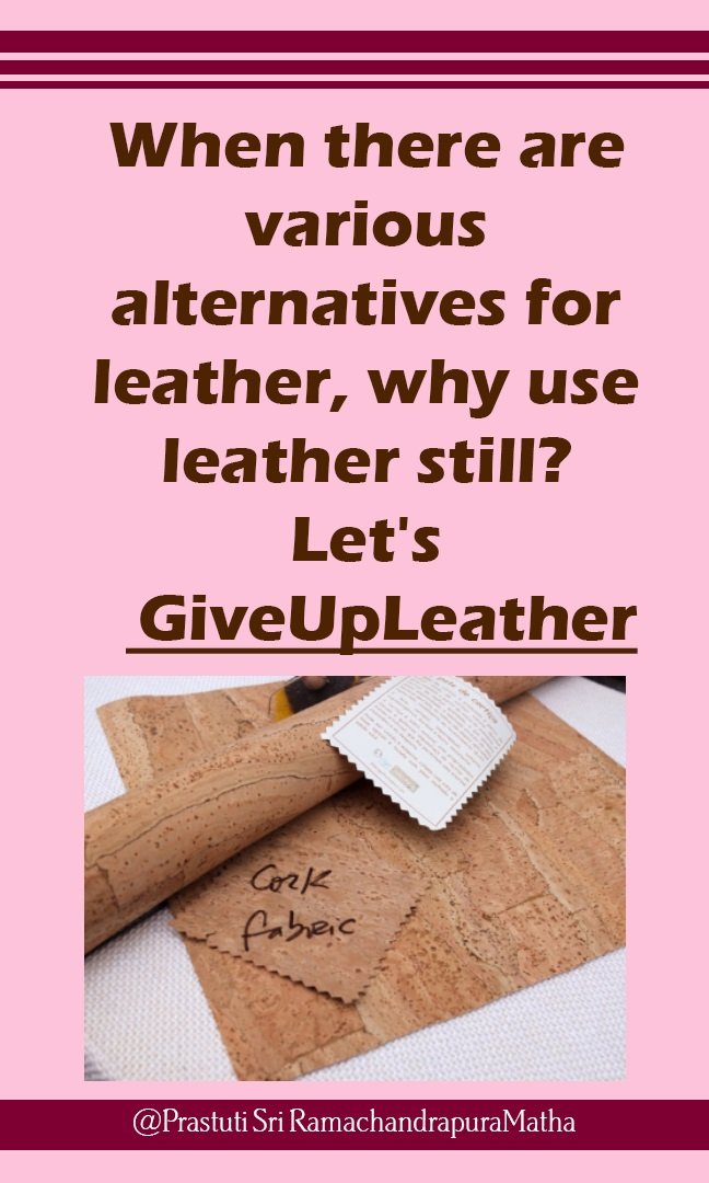 KaveriThiyagara's tweet photo. Say No To Leather - Save Indigenous Cows (in fact, any animal).
#AmbaCalling appeals every1 to GiveUpLeather &amp; use alternative materials in daily life.
One can easily search over net for the Suitable materials other than leather.
Let the innocent live their life!
-@BharatSpandan https://t.co/W1Sh7f2m5B