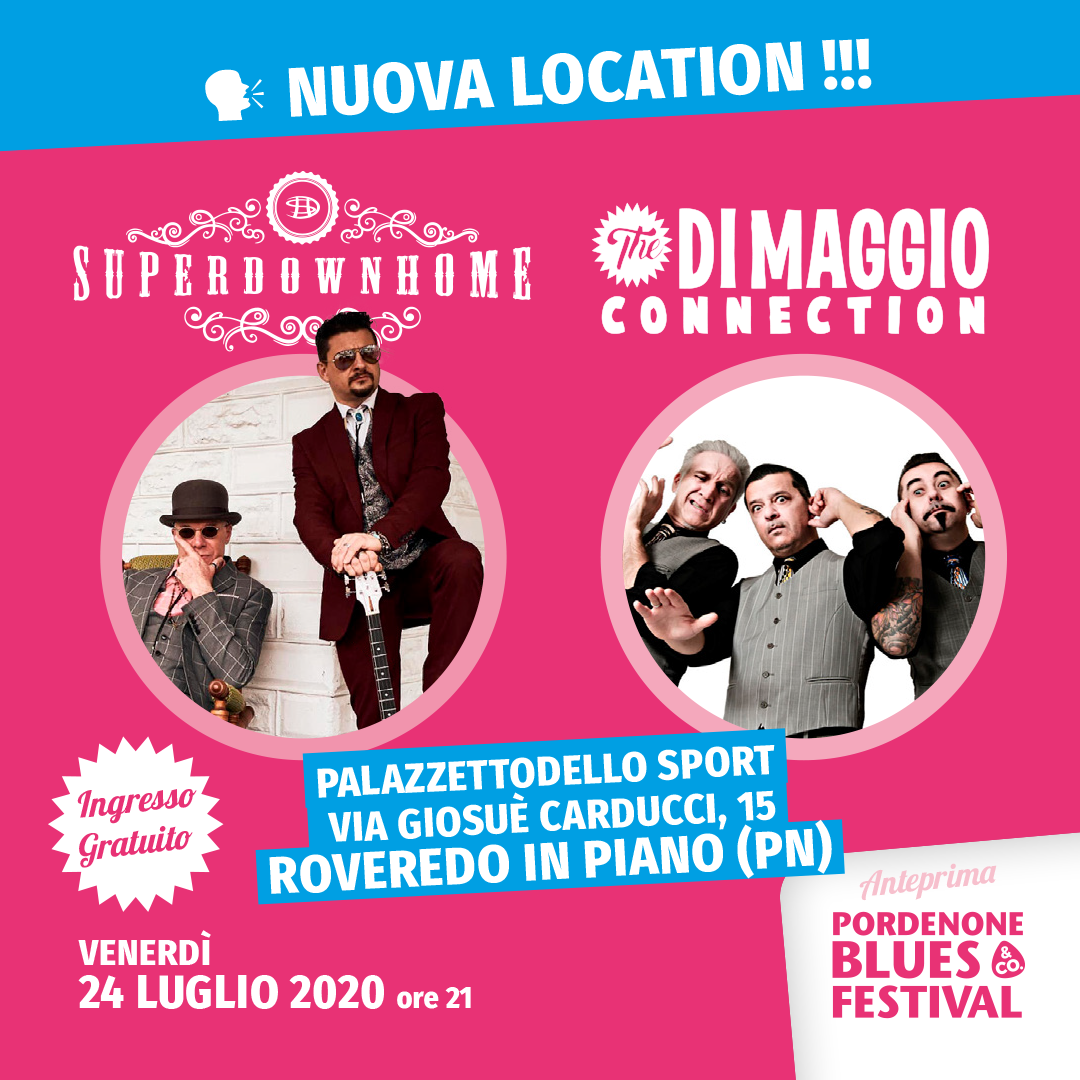 Il concerto The Di Maggio Connection &amp; Superdownhome in  previsto per stasera alle ore 21:00 causa mal tempo 🌧 si terrà al Palazzetto Via Giosuè Carducci, 15, a Roveredo in Piano (PN)
📌 goo.gl/maps/33X1ptQ7C…

per prenotazioni e info chiamare 3463642557