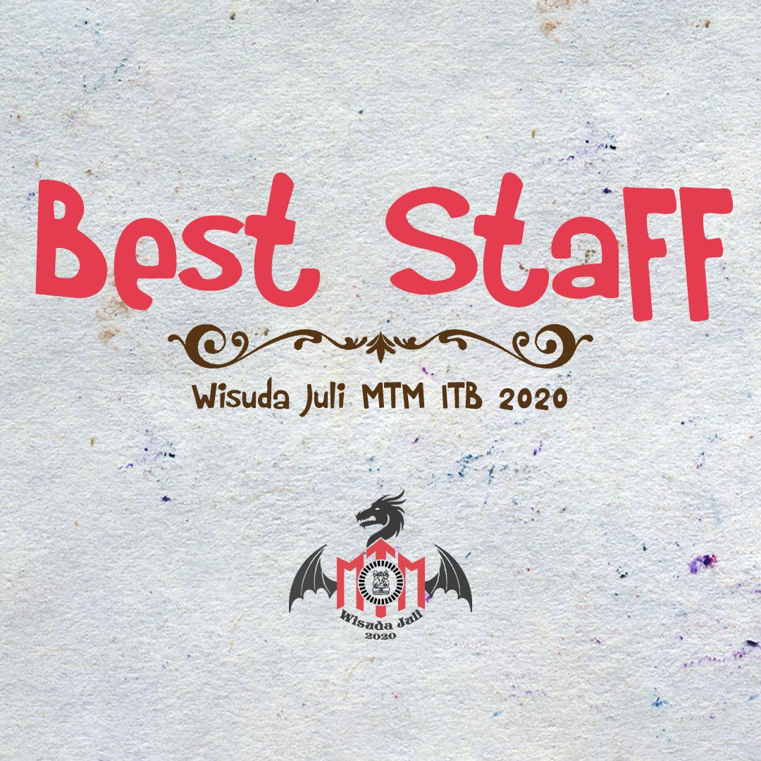 wisudamtmitb's tweet photo. 🎖[BEST STAFF PANITIA WISUDA JULI MTM ITB 2020]🎖

Apresiasi untuk seluruh panitia Wisuda Juli MTM ITB 2020 yang telah merampungkan tugasnya dan selamat kepada Bro Sis yang  menjadi best staff di divisi masing-masing

See you next time..
#MagnificentWisjul
#WisjulMTM2020
#MTMITB https://t.co/NoFrXJ9yCF