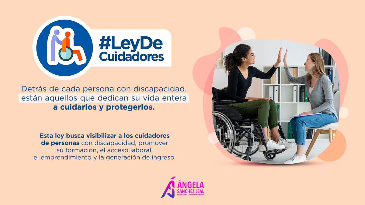 AngelaSanchezL's tweet photo. Detrás de cada persona con discapacidad están aquellos que dedican su vida a cuidarlos, una labor que demanda tiempo y esfuerzo. 

Para ellos es la #LeyDelCuidador proyecto que radicaremos hoy junto a mi colega @lopezjosedaniel. 

#Cuidadores24Siete https://t.co/TzLUISAEcH
