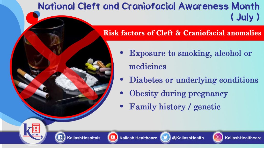 Avoiding these risk factors of Cleft & Craniofacial anomalies during pregnancy can result in preventing them or minimizing the possibility of occurrence. 

#CleftLip #CraniofacialDisorders #RiskFactors #CongenitalDisorders  #PreventCleft #Paediatrician #HealthAwareness