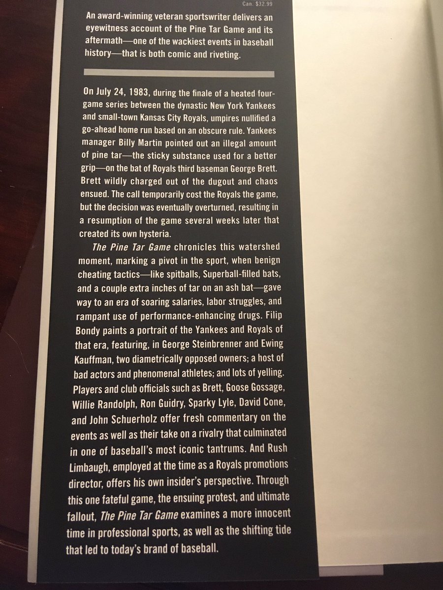 Suggestion for July 24 ... The Pine Tar Game: The Kansas City Royals, the New York Yankees and Baseball’s Most Absurd and Entertaining Controversy (2015) by Filip Bondy.