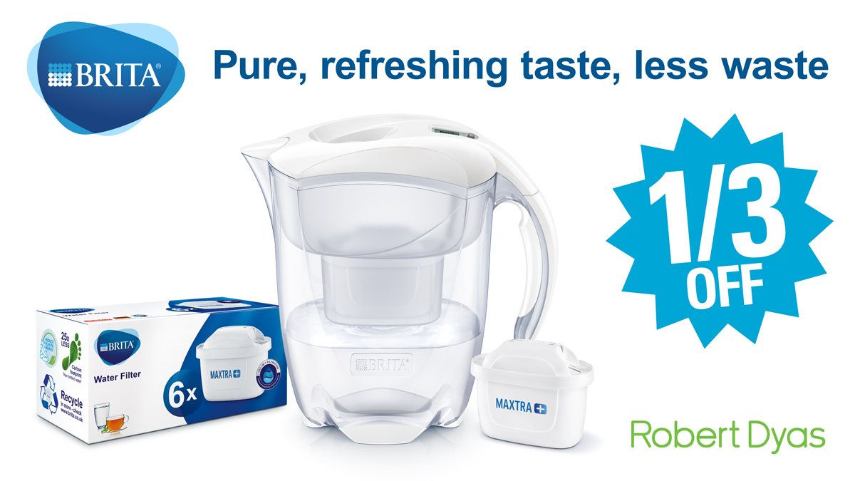 RobertDyas's tweet photo. When it comes to having fresh, clean and crisp water to hand, it doesn't get any easier than BRITA. Keep it fresh, keep it BRITA ๐ฆ
Whatโs even better? Some of our Brita products are โ
off!ย
https://t.co/Y8mryF8IAz
#BRITA #GreatTasteLessWaste #SwapForGood #PlasticFreeJuly https://t.co/kmJW0mH9sh
