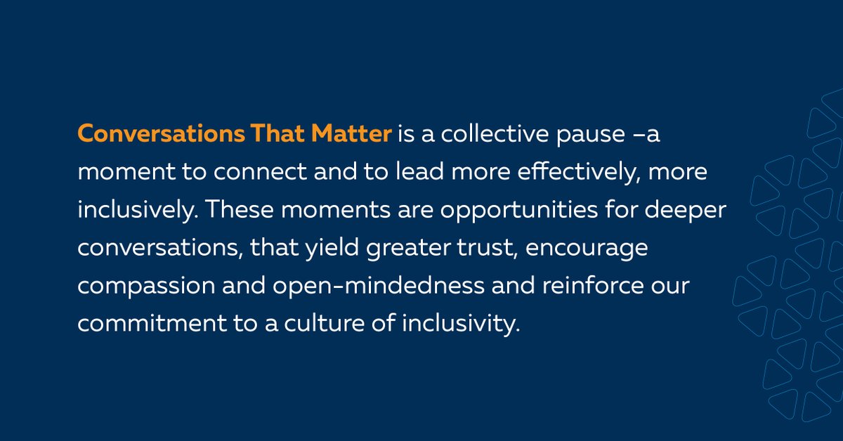 As part of <a href="/TEKsystems/">TEKsystems</a> focus on nurturing an inclusive workplace, we're participating in Conversations That Matter. We hope to gain greater insight into bias, race &amp; issues that prevent maximizing opportunity. I’m inspired by the feedback &amp; excited for what’s to come! <a href="/CEOAction/">CEOAction</a>