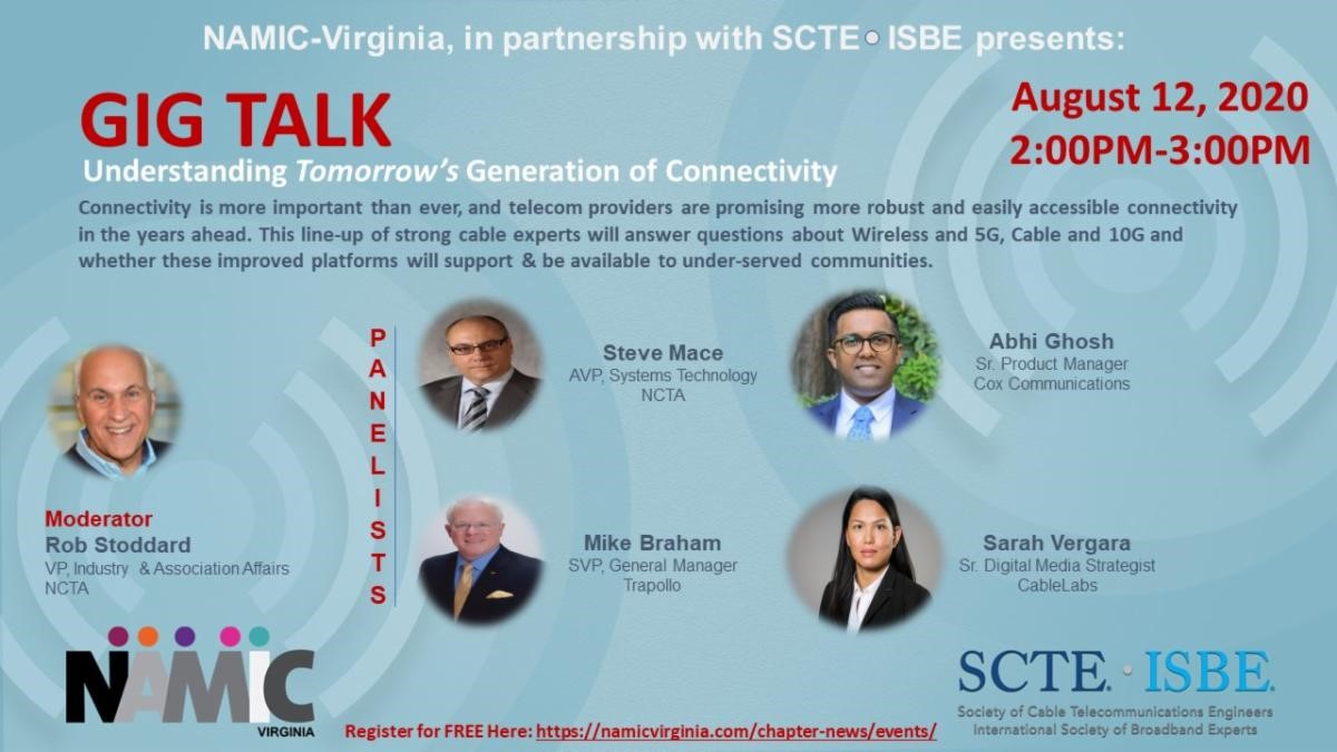 RobStoddardFLDC's tweet photo. Outstanding discussion planned4 August 12 https://t.co/Ryg3MmfvPl on #TomorrowsGenerationOfConnectivity. With thanks2 @namic_va @scte @CableLabs @TrapolloLLC & of course @NCTAitv! Join us!! #CablesFinest #CableTechnology #Broadband #Internet #WiFi #10G #10GPlatform #5G #wireless https://t.co/uSGGpvOz3S