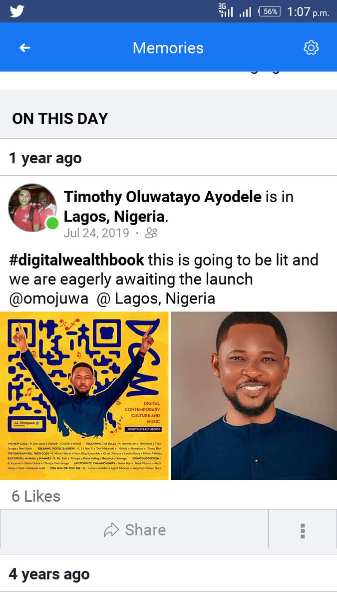 Asin_Mabel's tweet photo. @Omojuwa I got the reminder today on facebook #dwbarmy https://t.co/30l2b3JQ0b