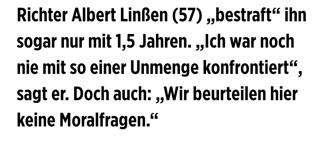 Du kommst für paar gramm mal schnell 2 Jahre in den knast aber für sowas kriegst du 1,5 Jahre Bewährung? Deutschland hat richtig verkackt