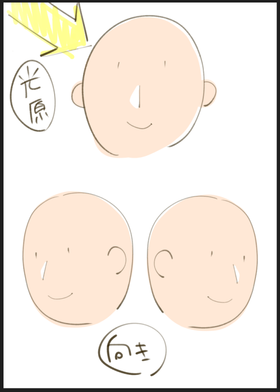 モデルの鼻の白い光なんだけど、あれ正面付近なら光の向きに合わせたり、顔が傾いたら向こう側を光らせたほうが、違和感ちょっとだけ減るかもしれないよ、という話。 