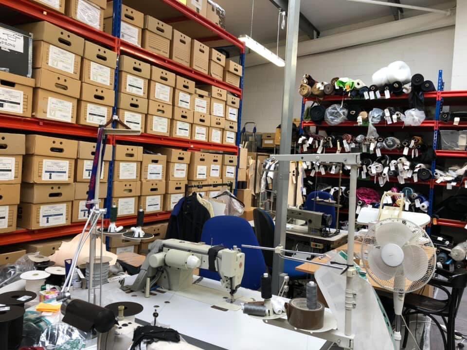 RupaHuq's tweet photo. With facecoverings compulsory in shops what better place to be than @Fashionizer_Ltd in Acton who’ve diversified from workwear production into cotton masks and even pioneered aprons from virus-killing fabric 

Even so government must urgently help hospitality sector supply chain! https://t.co/TRdXtGyABT