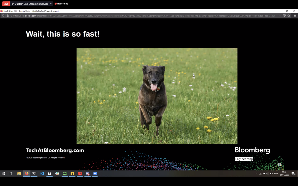 olgarithms_'s tweet photo. Featuring "how my life feels" 📒 vs. "how I want my life to feel" 🐶.
Great talk @europython from @mariocj89 and @mar_chi on our evergrowing #python 🐍 community @TechAtBloomberg.
#EuroPython #europython2020 https://t.co/wwI9zSeykF