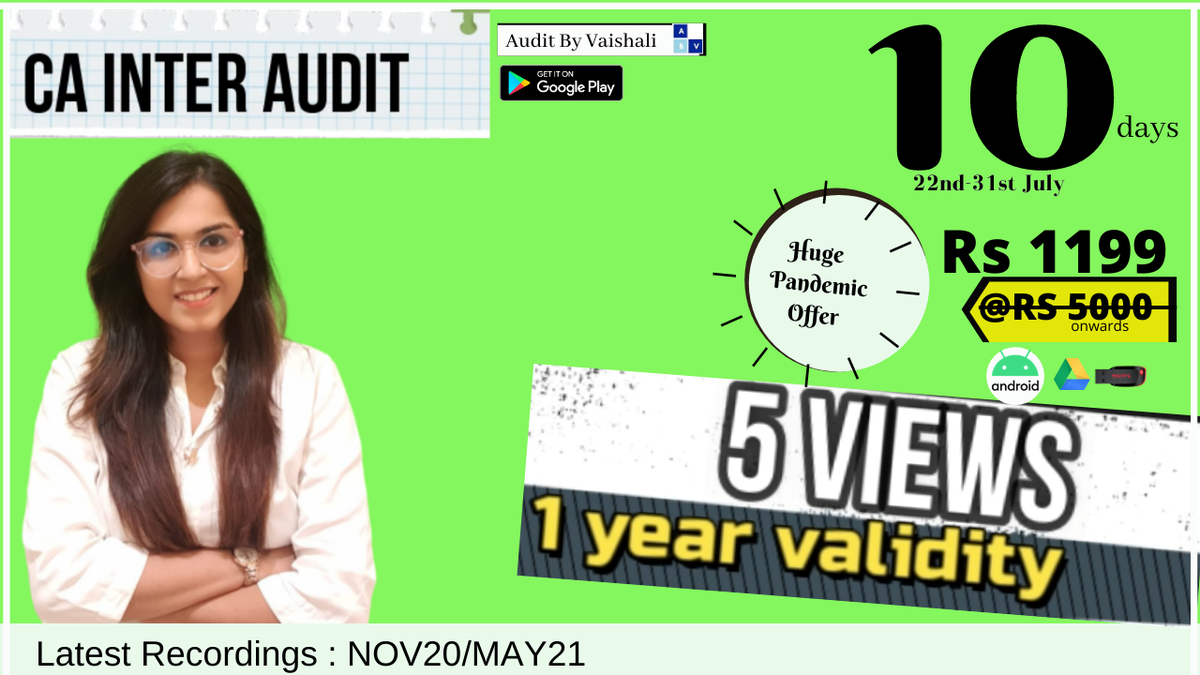 AuditBy's tweet photo. SURPRISE !!!CA INTER AUDIT @ Rs1199 (22nd-31st July2020) | CA INTERMEDIA... https://t.co/K2oPCcSGqq via @YouTube https://t.co/QeW2zFX5Ug