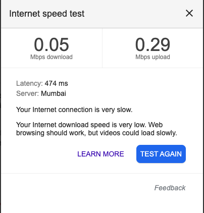 Baawraa's tweet photo. @Airtel_Presence Yes, and this is the internet speed you are providing under "Airtel Platinum" https://t.co/tsZxkmI0Ud