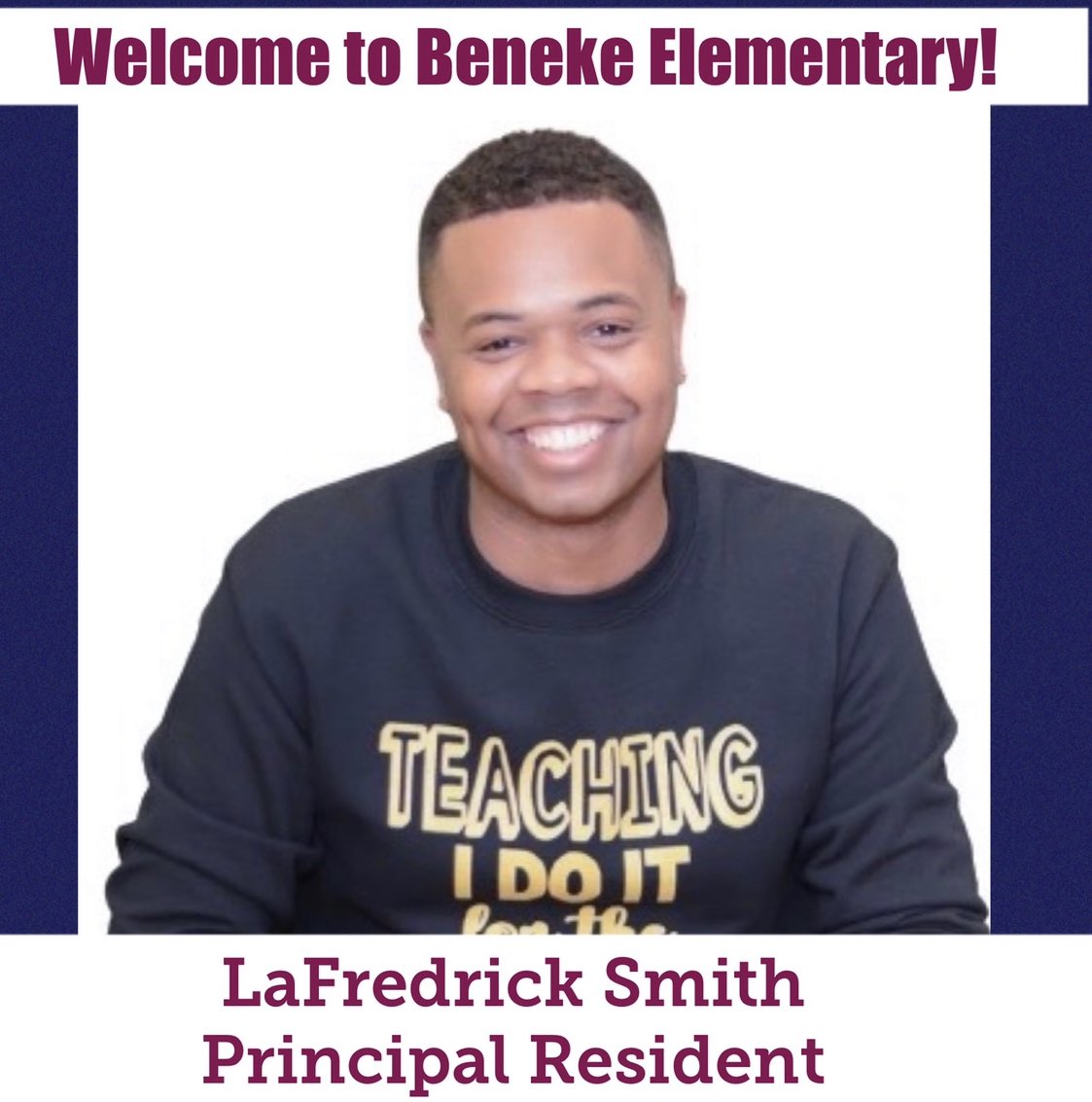 Welcome LaFredrick Smith to our Beneke family! His favorite quote is: “Every kid deserves a champion: an adult who will never give up on them, who understands the power of connection and insist they become the best they can possibly be." <a href="/SpringISD/">Spring ISD</a> <a href="/LaTracyHarris/">LaTracy Harris, Ed.D</a> @lafredricksmith