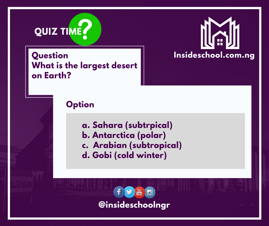 InsideschoolApp's tweet photo. What's the correct option?
Cc https://t.co/bPL72K46hi
Comment and RT
#ulesson #lovelearning #insideschoolngr #bbnaijalockdown2020 #education #quiz #QUIZTIME #QuizKnock #QuizeTimeMorningsWithAmazon https://t.co/h9nAycRJhq