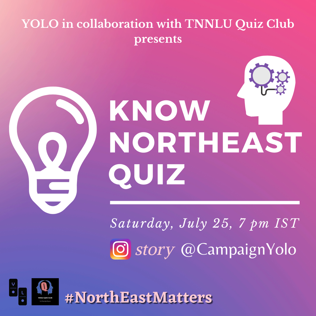 CampaignYolo's tweet photo. Ready to test your knowledge about the NorthEast? 🧠
We'll be hosting a very interesting quiz in collaboration with TNNLU Quiz Club tomorrow on our instagram handle at 7pm!
Fastest fingers would get a shoutout ✨🥳
Rules to follow.
#NorthEastMatters https://t.co/eksgnUrfSw