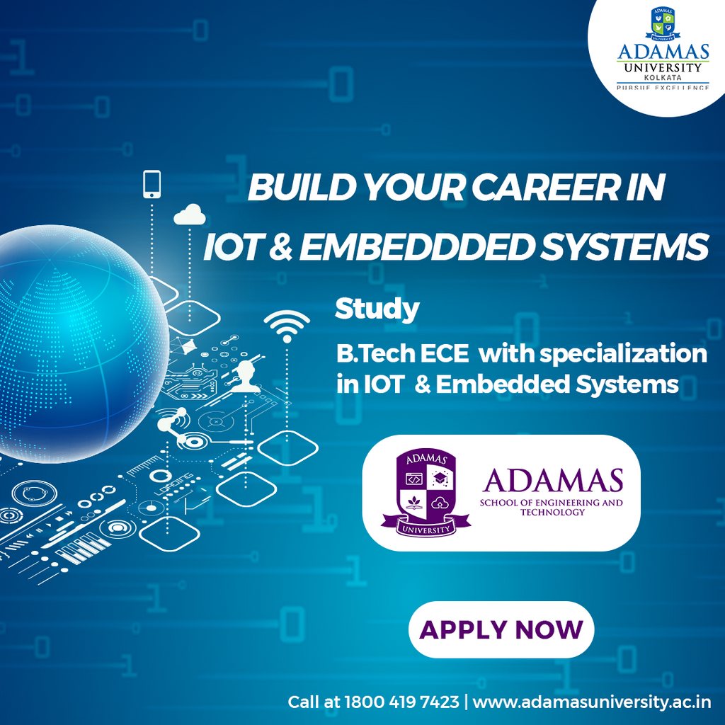 AdamasUniversi1's tweet photo. Join B Tech ECE with specialization in #IoT &amp; #EmbedddedSystems from the School of Engineering &amp; Technology, #AdamasUniversity.
𝐀𝐩𝐩𝐥𝐲:https://t.co/QBTfj4OF4p
𝐀𝐝𝐦𝐢𝐬𝐬𝐢𝐨𝐧𝐬 𝐎𝐩𝐞𝐧.
#EducationPlus #EngineeringPlus #ArtificialIntelligence #technology #innovation https://t.co/j2muvJjYP3