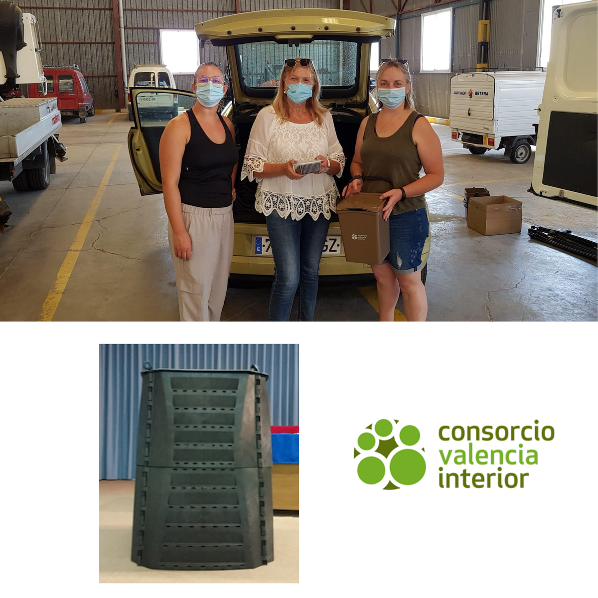 CVI_V3's tweet photo. ♻️  Hoy hemos entregado 👉2️⃣6️⃣👈 #compostadores a vecinos de Bétera que participaron en la charla del 15/7 y se han sumado al programa para compostar en casa.
💚Gracias por la magnífica acogida.
@Aytobetera @turismobetera https://t.co/MadMoHMcNY