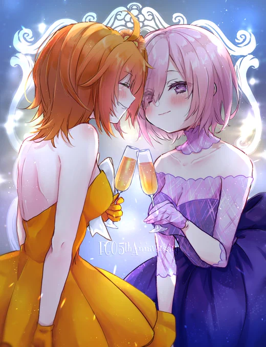 ちょっと気が早いけど5周年のお祝いのぐだマシュちゃん!?
#FGO #FGO5周年 