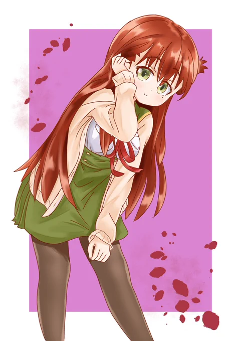 イラスト練習中です。今回はりーさんを描いてみました。いくら手抜きとはいえ、やはり塗りが良くないですね。上手い方はどうやってあの深みを出しておられるのでしょうか…#がっこうぐらし#りーさん 