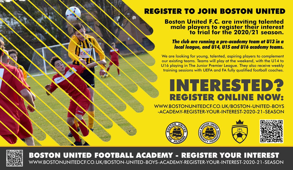 bufcacademy's tweet photo. We’re looking for talented male players to join our @bostonunited academy for the 2020/21 season. Now is a great time to join our forward-thinking club!

- U13 to U16 teams
- @CoerverEW partner club
- New stadium and facilities on the horizon

 🔗 Register https://t.co/LcnaVdEVj6 https://t.co/kT5ZCmhRwT