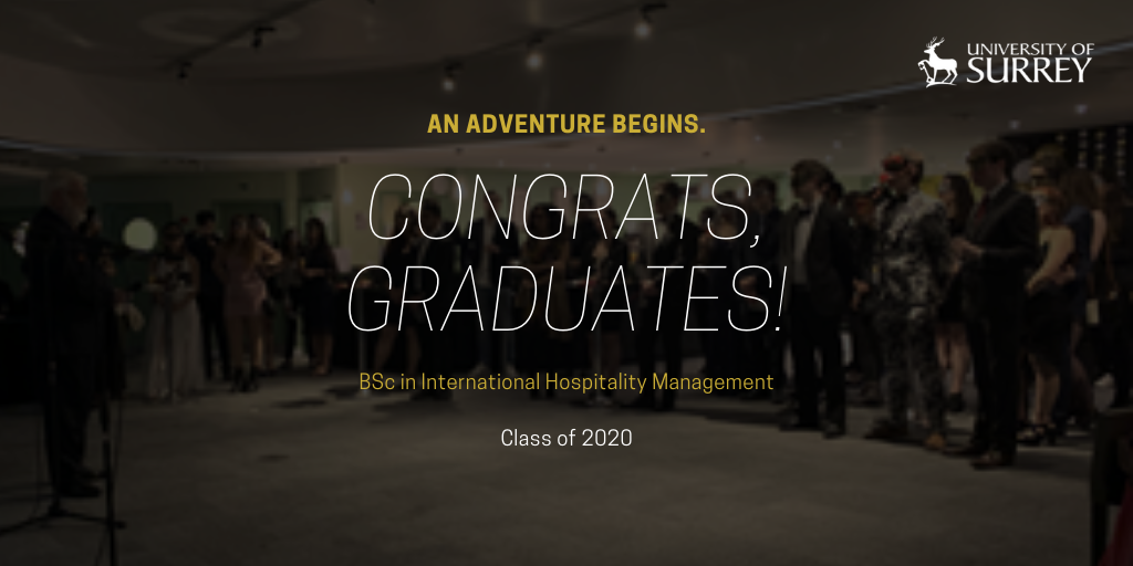 SHTMatSurrey's tweet photo. As another virtual celebration draws to a close, congratulation's #IHTM! #IOHclassof2020 #HOSPITALITYClassof2020 #HOSPITALITY2020 #HOSPITALITYatSurrey https://t.co/fXYn2CTeBt