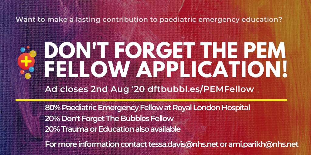 TessaRDavis's tweet photo. Come + join us at @RLHPED + become a DFTB PEM Fellow. Get trauma experience + have 1 day a week for being on the DFTB team. 

Our Fellows are leading on our Skin Deep project (https://t.co/rGL0KEkDgX) + our Fellows Modules (more on that soon)

Apply at https://t.co/kMQDqqMv8g https://t.co/JZawvWqSWM