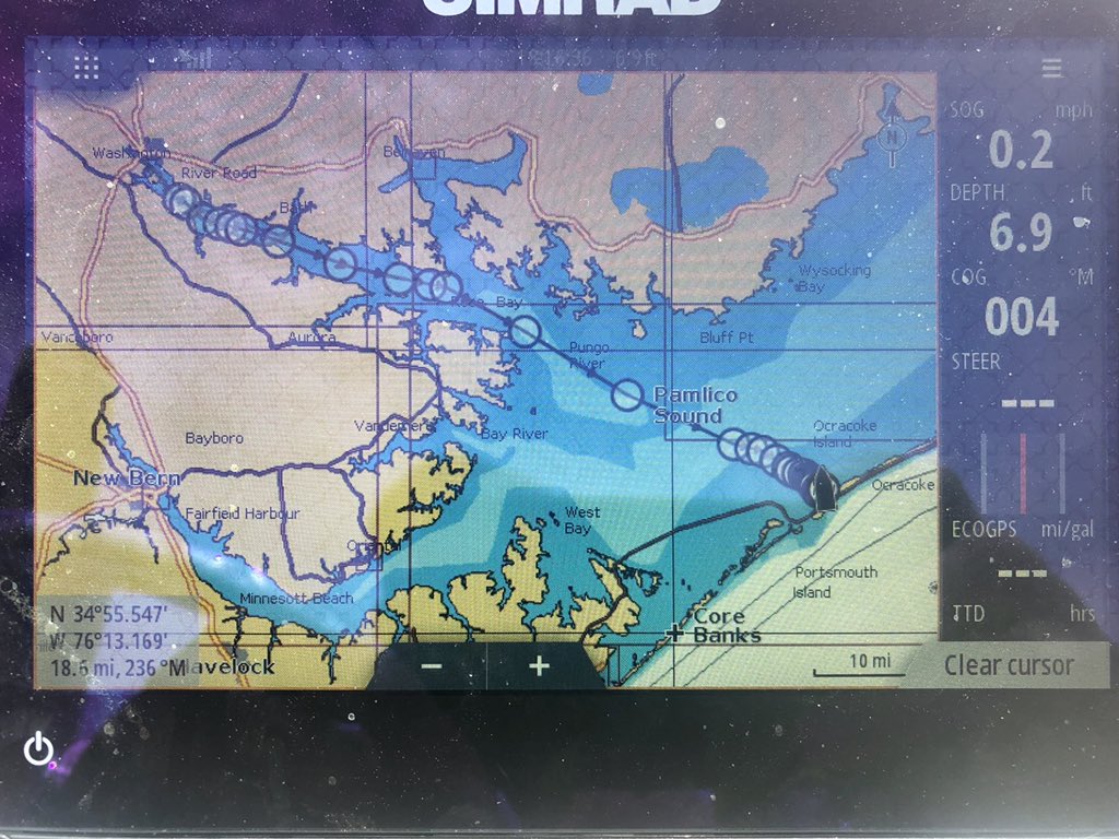 wut4dude's tweet photo. ...what I do on a Saturday with no particular plans...I take a 66.7 mile trek one way from Washington, NC to Ocracoke Island for a @Smacnallys #grilledgingertunawrap @MichelobULTRA @Boston_Whaler #73Montauk17 @YamahaOutboards @YETICoolers https://t.co/Yy2YCJhppy