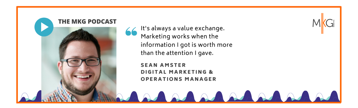 MKGMarketingInc's tweet photo. 🎤NEW #PODCAST🎤: @Sean_Amster from @Hersheys talks with @KerryGuard all about the #customerjourney in the world of #digitalmarketing by using @GoogleAnalytics, @marketo, and @salesforce. Listen now: https://t.co/W7u71mF4RF https://t.co/ox38psROhC