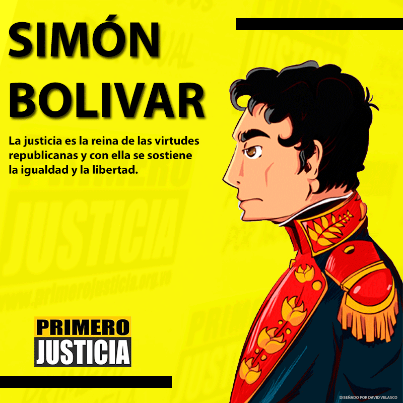jovenespjsc's tweet photo. “La justicia es la reina de las virtudes republicanas y con ella se sostiene la igualdad y la libertad.“ Simón Bolívar. Hoy se conmemoran 237 años de su nacimiento, que su espíritu indomable de libertad siga acompañandonos en la lucha por la libertad de todos los venezolanos. https://t.co/gJ4HeqNMlk