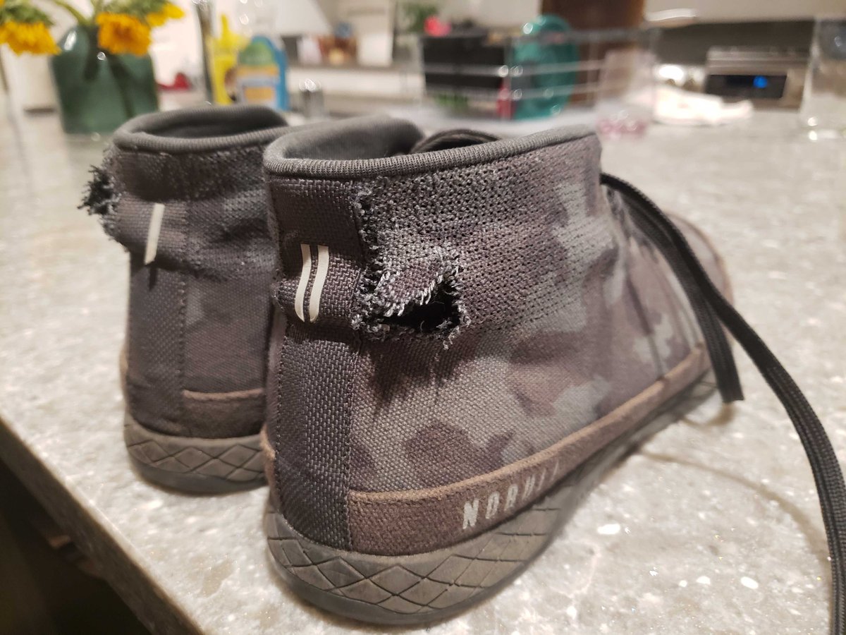 _Reed_Z's tweet photo. @justthehorns was very excited when I ordered my first pair of NOBULL's this year. super disappointed when my Canvas Mid Trainer's blew out on both sides almost immediately. only wore them for a couple of workouts. is there anything you can do to help me out? order #20973774 https://t.co/b4X8TkL0Z1