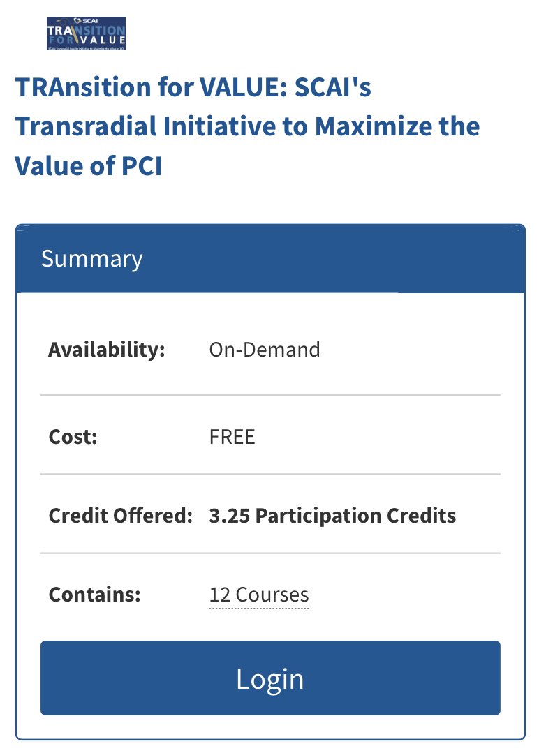 GuptaRMD's tweet photo. Take advantage of @SCAI TRAsition for Value #RadialFirst modules available free:
https://t.co/49FupLAPnM
Excellent curation of #PCI modules by @ARS_MD2004 & @SVRaoMD
Learn to traverse the black hole of guide engagement in #SVGPCI from Rt radial! https://t.co/wjext0JWn9